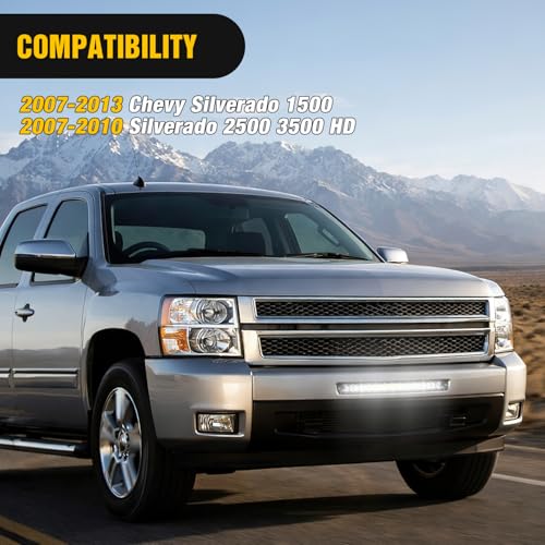 Image of Nilight Front Lower Hidden Bumper Mounting Brackets for 22inch Single Row LED Light Bar Compatible with 2007-2013 Chevy Silverado 1500 and 2007-2010 Silverado 2500 3500 HD