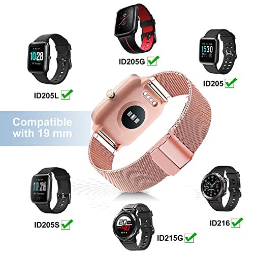 Harikiri Metal Strap Compatible with Fitpolo H205L,19mm Watch Band for GRV FC1,Hama 5910/4900,LETSACTIV ID205U,Vowtop ID205U,Veryfitpro 205L/205U/205G,Umidigi Uwatch3,Yamay fitness SW020/SW021/SW023 - Image 2
