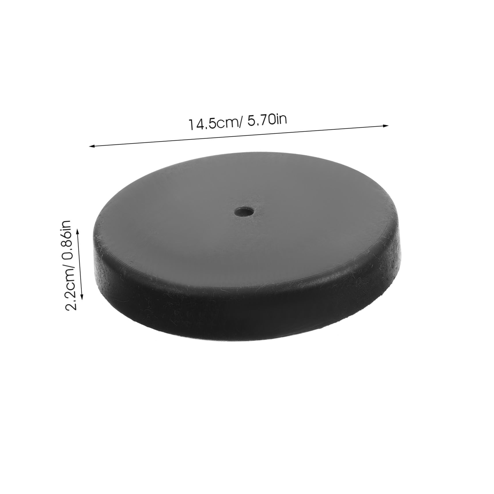 POPETPOP Base Lampada da Tavolo Rotonda Nera in Plastico e Iron Sand