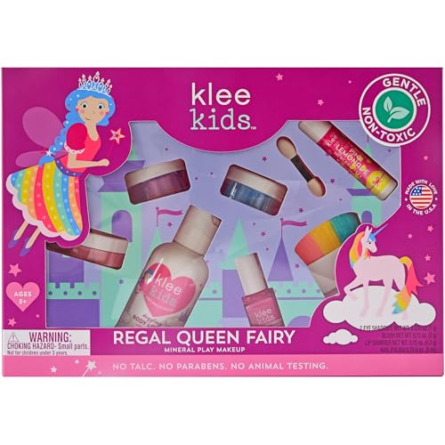 Klee Naturals Deluxe Mineral Play Makeup Kit. Gentle and Non-Toxic. Kid-Friendly. Made in USA. (Regal Queen Fairy)