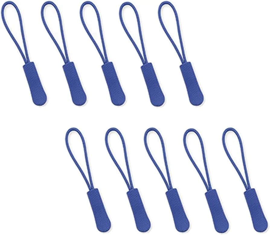 RisanRisan Durable Zipper Pulls Zipper Cord Pulls Zipper Extension Zip Fixer Zipper Tags for Bags, Backpacks, Jackets, Luggage, Purses, Handbag Zipper Tags 20 pcs (Blue)