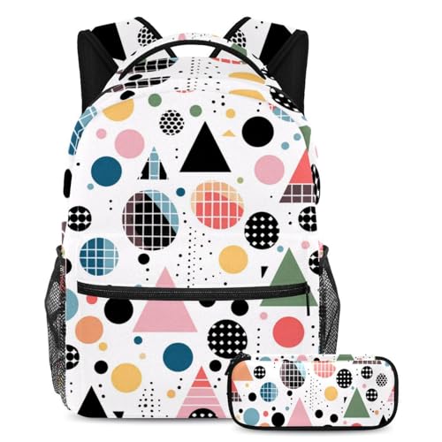 Sac à dos scolaire géométrique ados pour le collège et le lycée