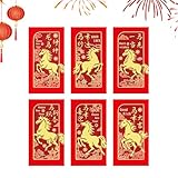 Festive Red Envelope - Spring Festival Pocket for Lunar Celebration | 6 Pieces Money Holder with Artistic Design, Gift for Adults Family Friends Mom Dad Kids Home Office Party Gathering