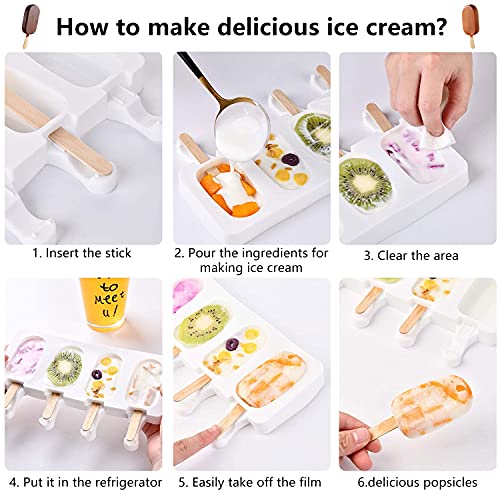 2 Set Stampi per Gelato, Stampi per Ghiaccioli con...