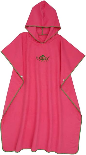 Jetclutch Changing Robe Microfiber,Beach Towel Poncho Adult for Women & Men Surf Poncho Towel with hooded for Surfing Swimming Wetsuit Changing 90*110CM (rose red)