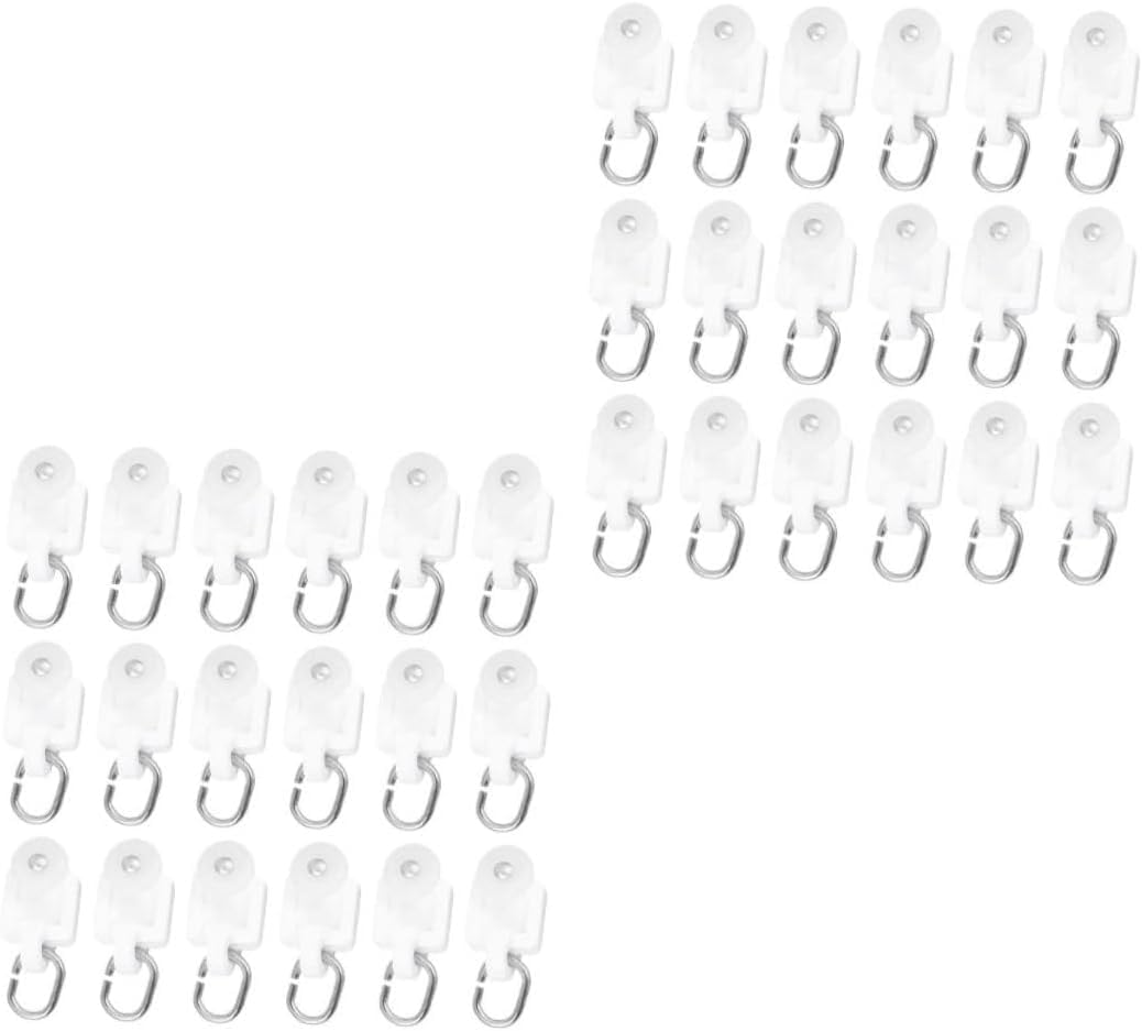 Curtain pulley, 100Pcs Curtain Track Roller Hooks for Smooth Sliding Mute Rail Pulley