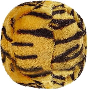 كرات لعبة Fluff and Tuff Plush للكلاب ، كرة نمر متوسطة 5.5 بوصة