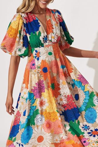 Image of Maxigerui Women's Summer Floral Maxi Dress Spring Wedding Guest Dress 2026
