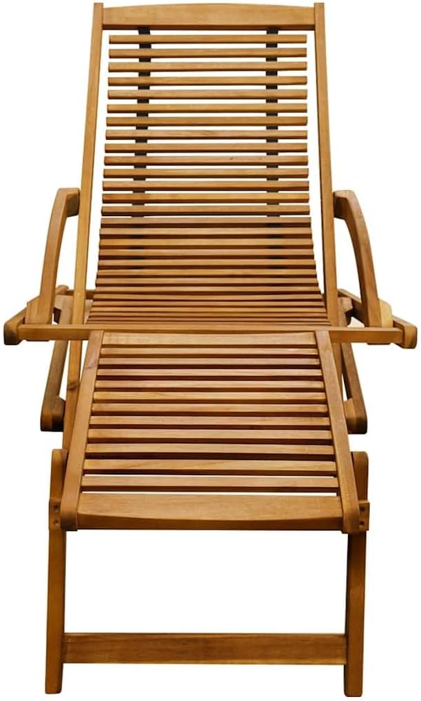 vidaXL Garden Chair with Footstool Acacia Wood