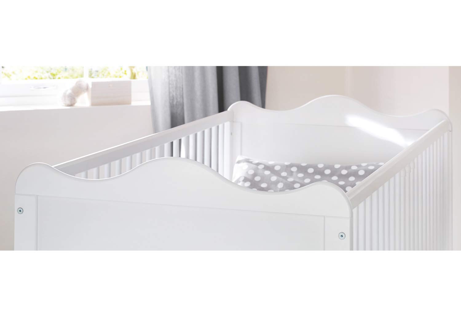 PINOLINO Kinderzimmer-Set Florentina breit groß, 3-tlg. mit Kinderbett, Wickelkommode und Schrank, weiß