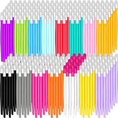 BQTQ 255 Pieces Rubber Nail Cuticle Pusher Plastic Handle Nail Cuticle Colored Nail Cleaner for Men and Women (15 Colors)