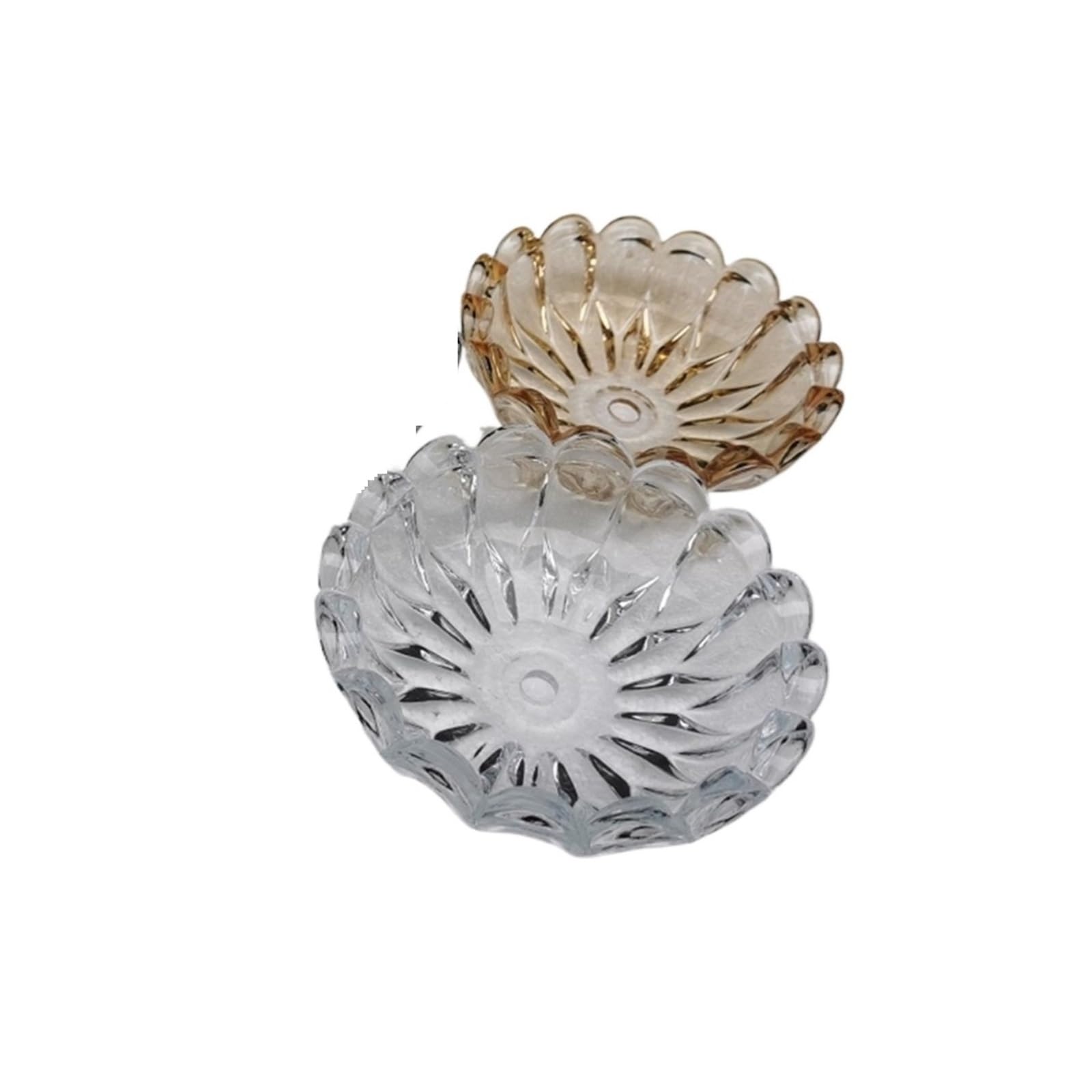 HKVTVCYPYA D160mm/200mm Feather Glass Bowl with 12mm Central Hole Chandelier Decorative Disc Tray Lighting Accessories(160mm Amber)
