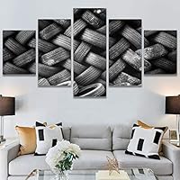 SIGNWIN 5 Panel Canvas Wall Art Modern Art Abstract Closeup Industrial Modern Art Multicolor Patterns for Home Decorations Ready to Hang - 60