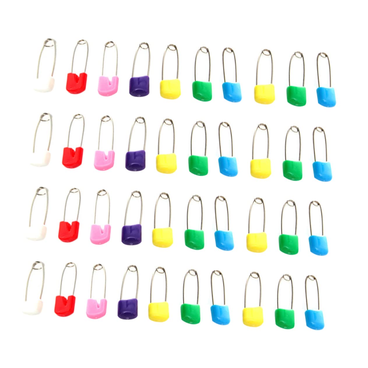 KONTONTY Large Diaper Pins 100pcs Reusable Safety Pins for Babies Locking Plastic Heads Safe Easy to Open Convenient