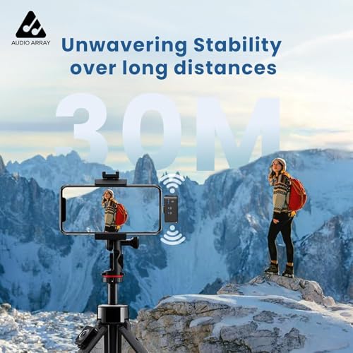 Image of Audio Array Wireless Mic | AI Noise Cancellation Mic, iPhone /Android Compatible, 32H Charging Case, Plug & Play for Vlogging, Streaming, Meetings & Video Recording