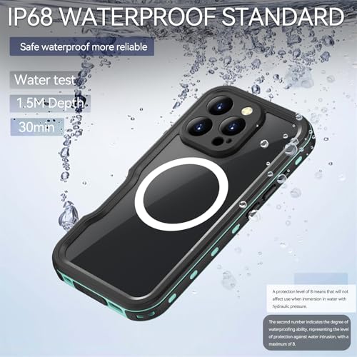 Coque étanche iPhone 16 Pro Max MagSafe transparent bleu - 2