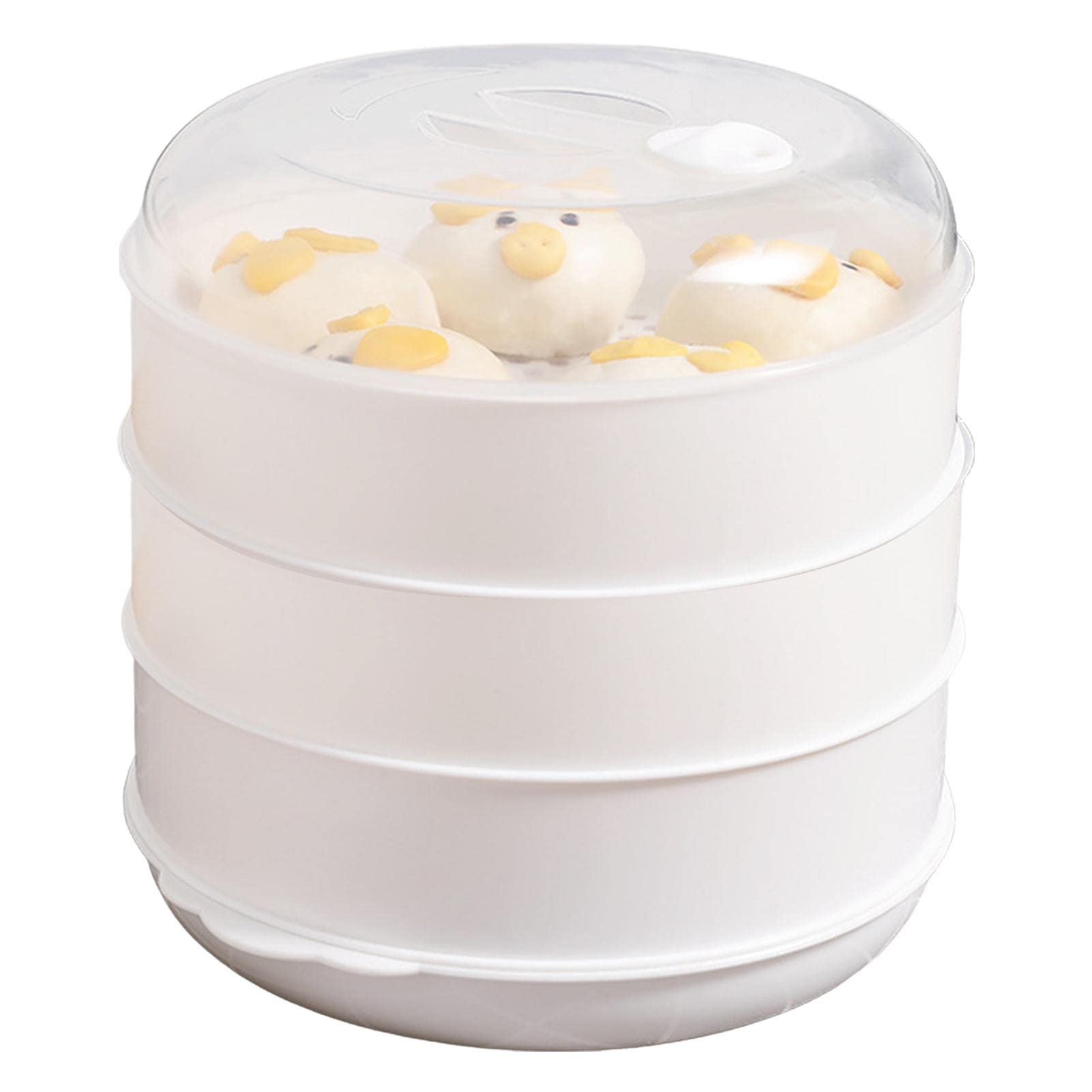 HINAA Microwave Steamer Food Vegetable Steamer With, Microwave Cooking Pot For Kitchen, 1-3 Tiers