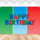 5 * 3ft Red Blue Green Cartoon Birthday Party Decorations Supplies, Masks Party Photography Backdrop Photo Decor Banner, Kids Boys Baby Shower Photography Backdrop (5x3ft)