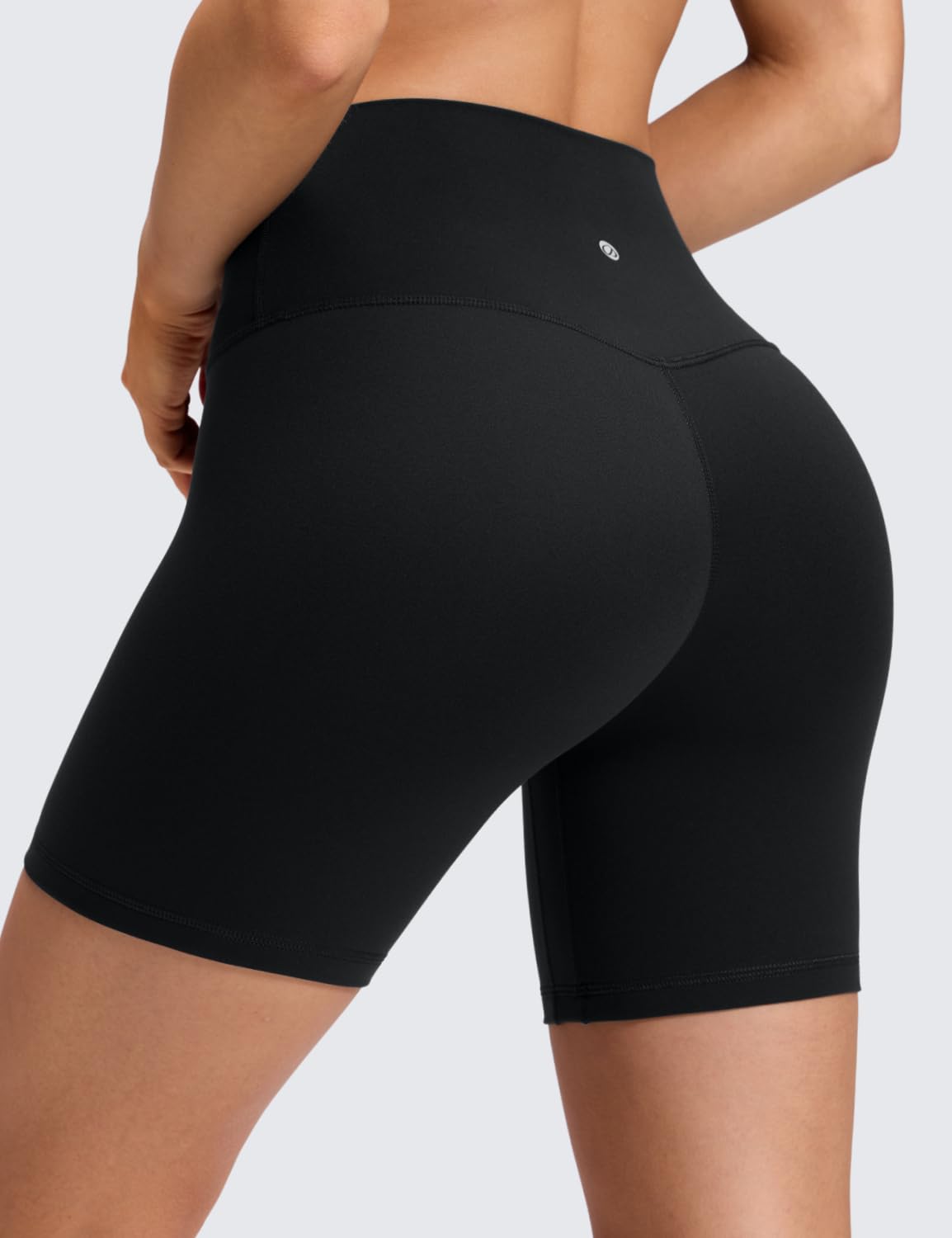 CRZ YOGA Spodenki motocyklowe Butterluxe bez szwów z przodu 15 cm z wysokim stanem do ćwiczeń Pilates sportowe damskie maślane, miękkie