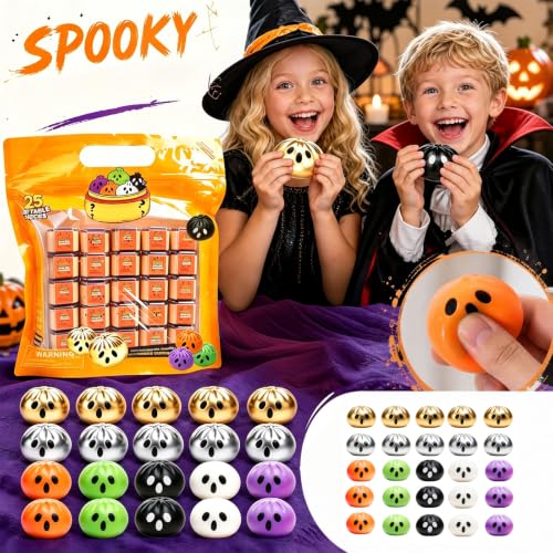 25 Pack Mini Squishy Dumplings Halloween Dumpling Squishy Set with Steamer - image 3