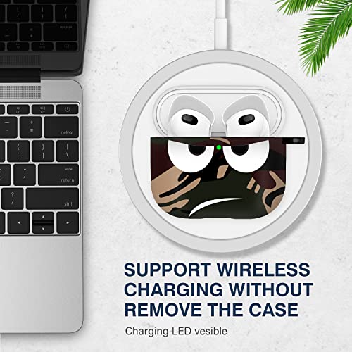 Image of for Airpods 3 Case 2021, Don't Touch Me for Airpods Cover with Keychain /Lanyard Soft Cute Shockproof Cover for Women Men Compatible with for Airpods 3 Charging Case,Brown