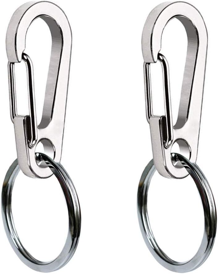 COMTIM 2 Pack Dog Tag Clips, Stainless Steel Heavy Duty Quick Clips Pet ID Tag Holder for Dog/Cat Collar and Harness