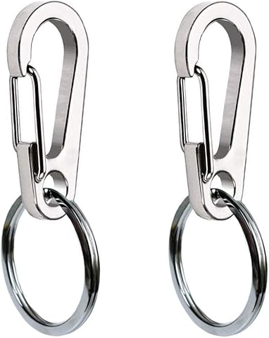 COMTIM 2 Pack Dog Tag Clips Stainless Steel Heavy Duty Quick Clips for Pet ID Ta