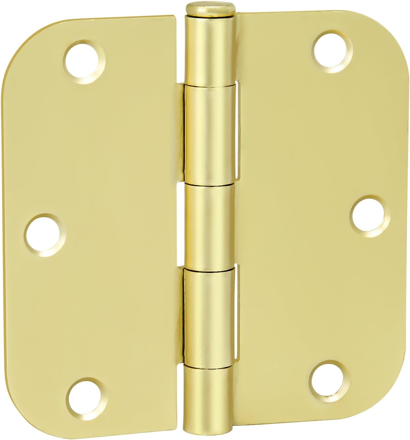goldenwarm 18-Pack 3.5 Inch Polished Brass Door Hinges - 3-1/2'' x 3-1/2'' Hinges with 5/8'' Radius Corners - Bright Gold Interior Door Hardware