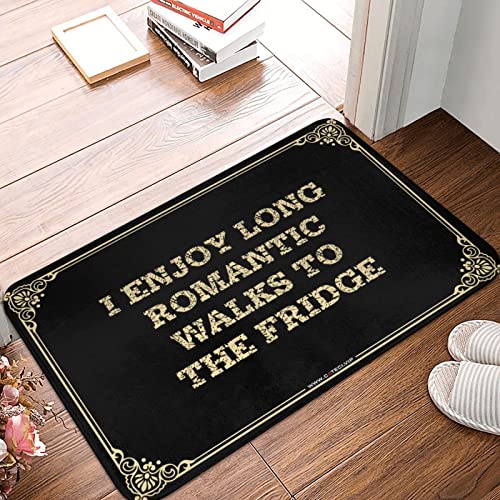 �h�A�ɂ��C�p�}�b�g I Enjoy Long Romantic Walks to The Fridge �h�A�}�b�g �t�H�[���}�b�g �t�����g�h�A ���[���A�N�Z�T���[ �j���p (40X60cm)