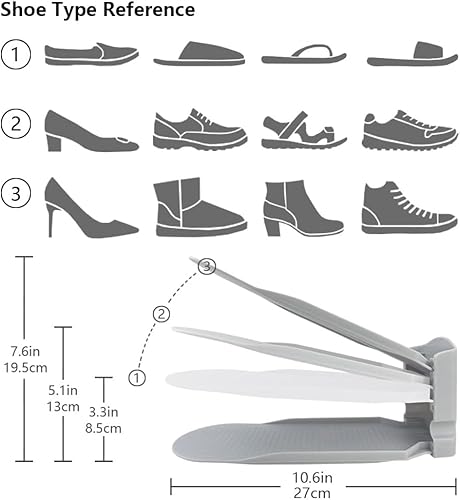 Miniatura 4 de Organizador de ranuras para zapatos, zapatero, organizador de ranuras para zapatos para armario, ahorro de espacio de zapatos, organizador simple