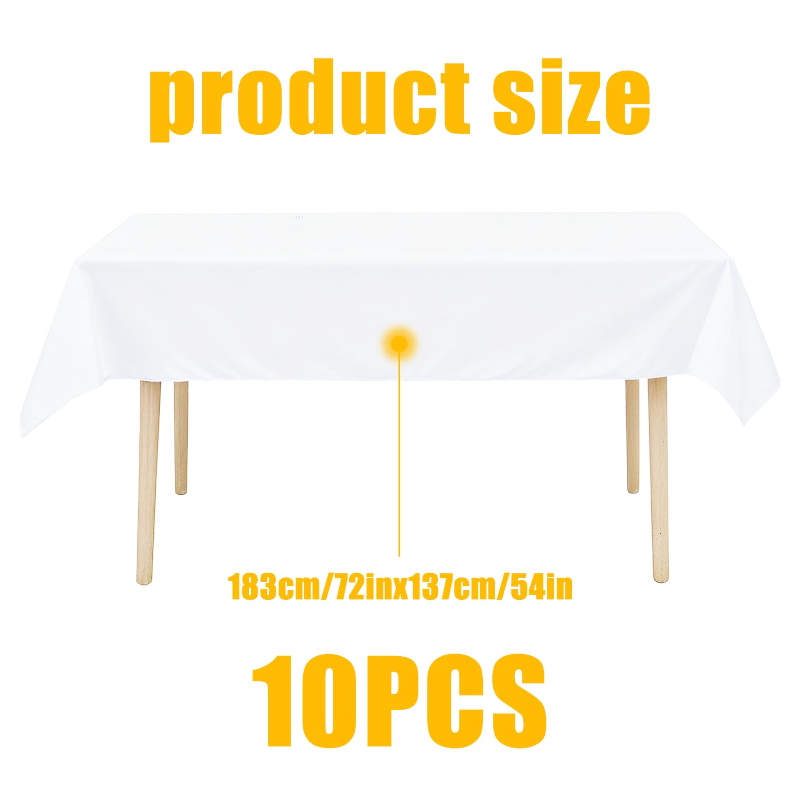 Jednorazowe obrusy białe, 10 sztuk, białe, 137 x 183 cm, obrusy jednorazowe, wodoodporne, prostokątne, plastikowe, na urodziny, imprezę, wesele, Boże Narodzenie