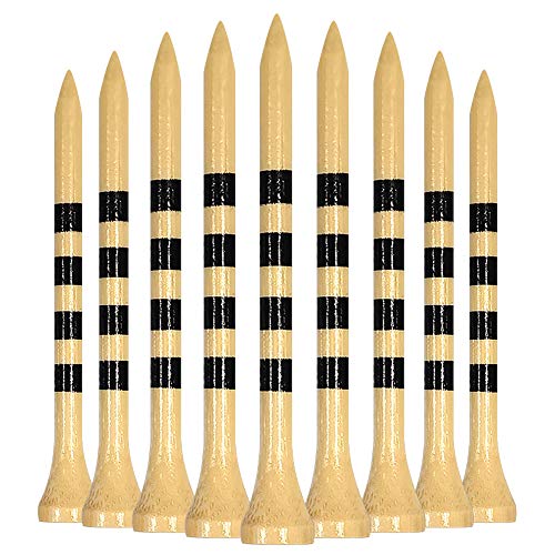 LIKOSO Golf Tees de Madera,Tees de Golf 70 mm, Paquete de 100 Tees de bamb� 2-3/4 Pulgadas(Color Natural)
