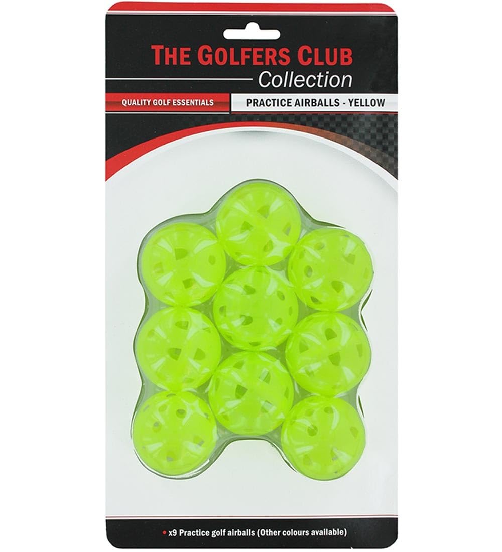 The Golfers Club Plastic Airflow Golf Balls x 9 (Yellow)