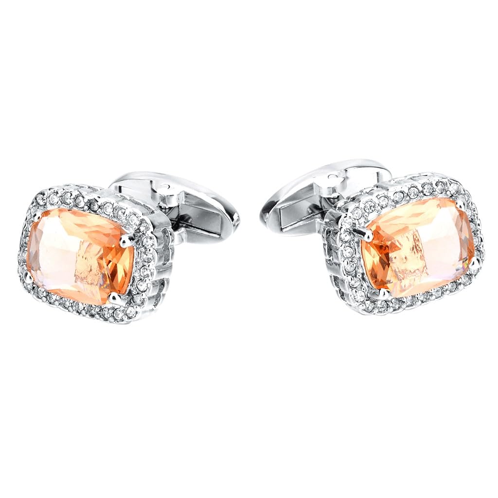 Gemelos de Cristal de circón, Clavos de Manga de Negocios, Clavos de puño de Camisa Francesa for Hombre