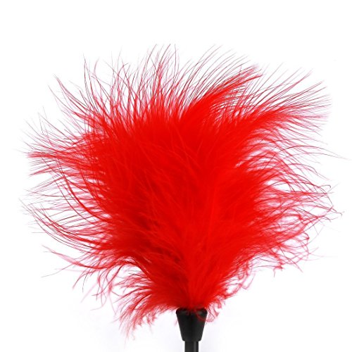 SM 人工羽根 フェザーティックラー 2枚入り（ブラック、レッド） YM-02 … - 画像6