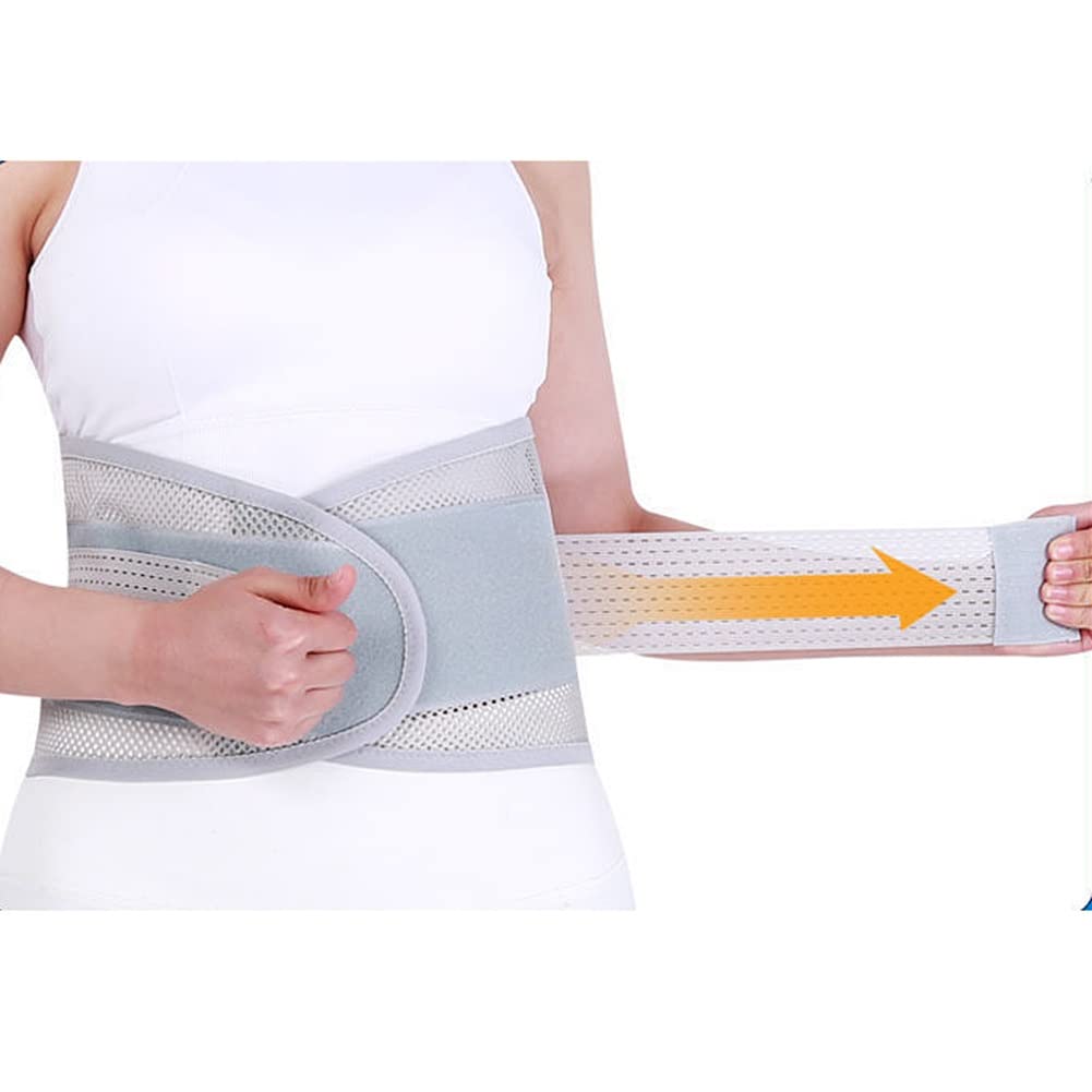 Cinture di Sostegno Lombare, Rete Traspirante con Stecche Regolabili for Lavoro Estivo for Sciatica scoliosi(Light Grey,L/Large)