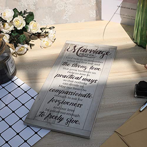 Marriage Prayer Plaque - Rustic Wood Sign, Unique Wedding Gifts, Bridal Shower Gifts and Engagement Gifts for Couple, Bride, Husband and Wife - Newlywed Gifts
