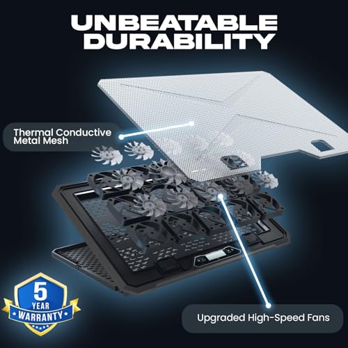 KLIM V14 Gaming Laptop Cooling Pad with 14 Fans + Gaming Laptop Cooler + Stable RGB Laptop Stand with Fan + Compatible up to 17 Inches + 2 USB... - Image 7