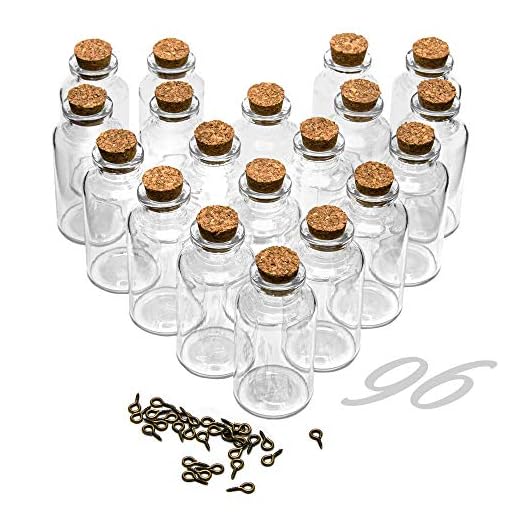ARTESTAR provrör med kork, 96 st. små glasflaskor, mini glasflaskor med kork provrör glasflaskor flaskor glas kork kryddburkar burkar mini burk 25 ml