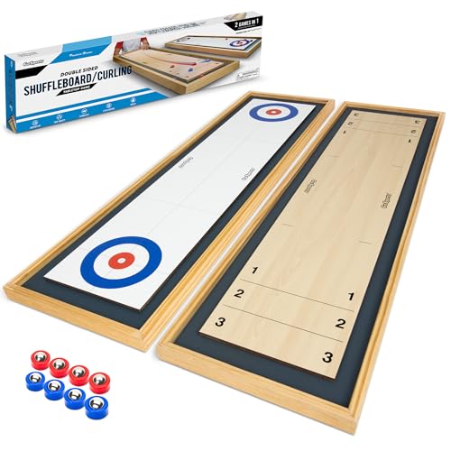 GoSports Shuffleboard and Curling 2 in 1 Tabletop Board Game