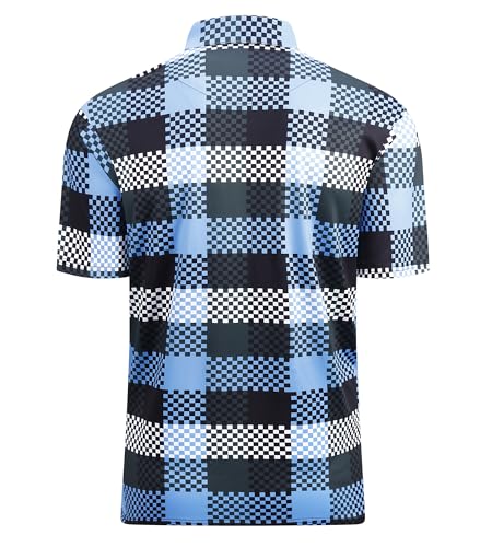 Alex Vando Mens Golf Shirt Moisture Wicking Quick-Dry Print Performance Polo Shirts for Men
