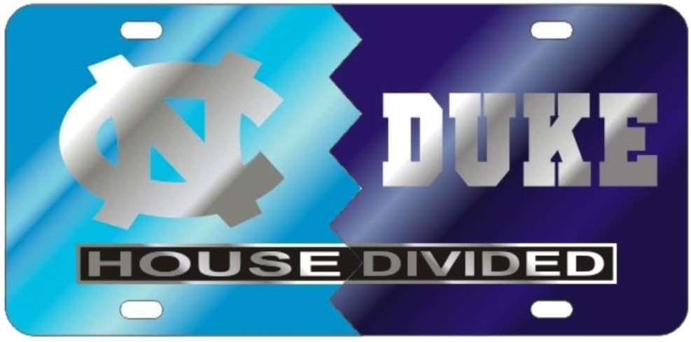 North Carolina Duke House Divided Laser Cut Mirrored License Plate
