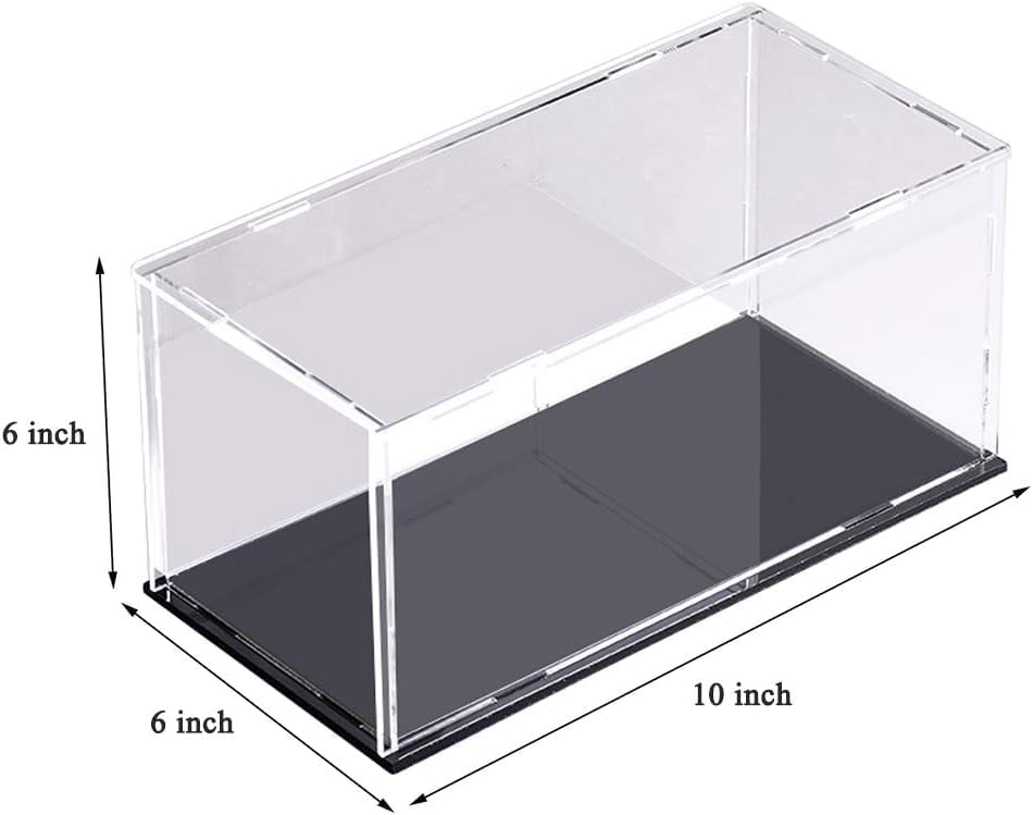 Image of Acrylic Display Case for Collectibles | Dustproof Transparent Showcase Box for Action Figures, Miniatures & Models | Countertop Cube with Protective Film ((10x6x6 inch; 25x15x15cm))