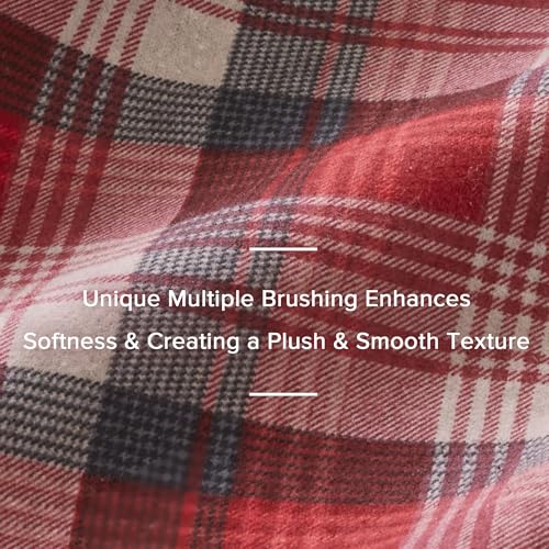 Woolrich Cotton Sheet Set Cottage Charms Print, 100% Cotton Flannel Sheets Warm & Fuzzy Bedding Set King Size Sheets, Fitted Pocket Fits Up to 14" Mattress, King Red Plaid, 4 Piece by Woolrich John Rich & Bros. - Image 4
