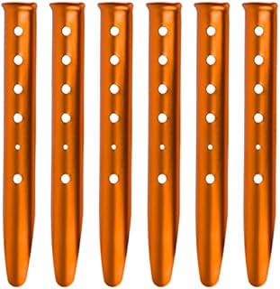TRIWONDER Tent Pegs Metal Heavy Duty Sand Pegs Snow Tent Stakes U-Shaped Camping Pegs Aluminum Ground Pegs Tent Nails for Camping Picnic Beach (Orange - U-shaped - 31cm)