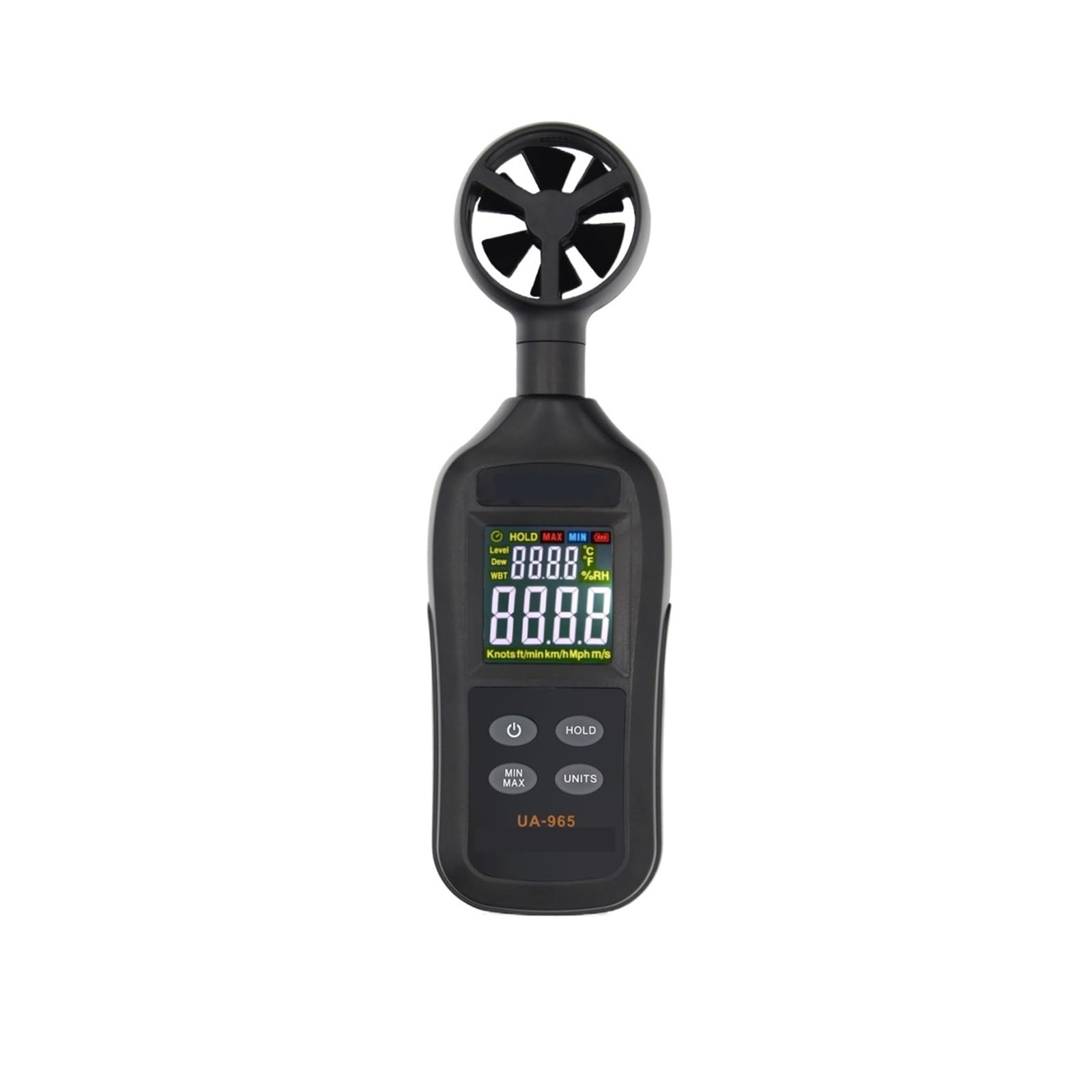 Anemómetro de mano Anemómetro Digital Probador De Anemómetro Anemómetro Precisión Portátil Mini Velocidad Del Viento Medición De La Temperatura Del Viento(Black)