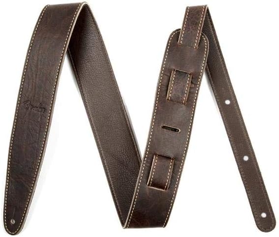 Fender Artisan Crafted Leather Guitar Strap, 2in, Black