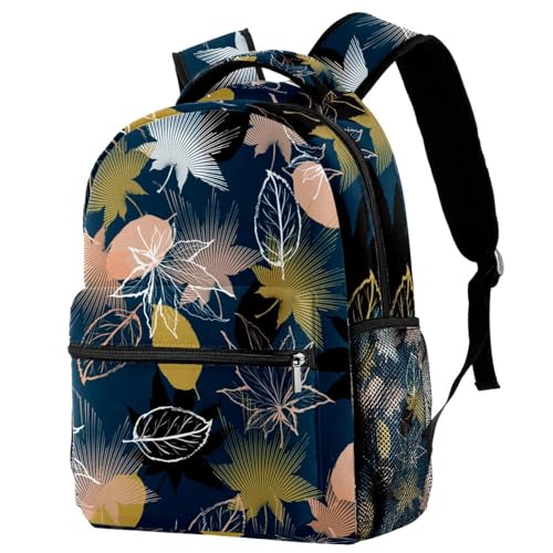 Sac à dos d'école feuille multicolore 29.4x20x40cm pour ados