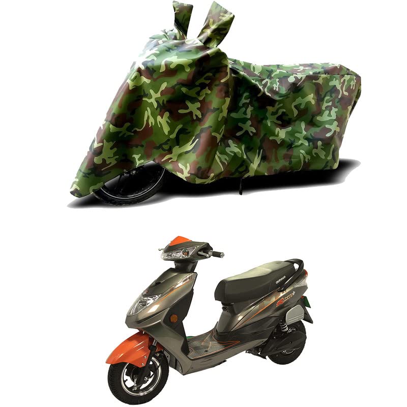 Image of 100% Water Resistant Full Bike Scooty Two Wheeler Body Cover Compatible For Okinawa Ridge 100 /UV-Rays /Heat Protection /Birds Dropping /Scratchproof /Dust proof /Waterproof /All Varient[Green MJ]