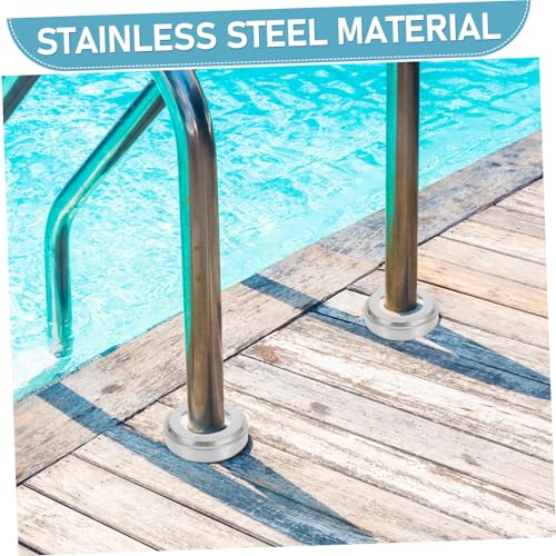 Cubiertas redondas de acero inoxidable para escaleras de piscina miniatura 7